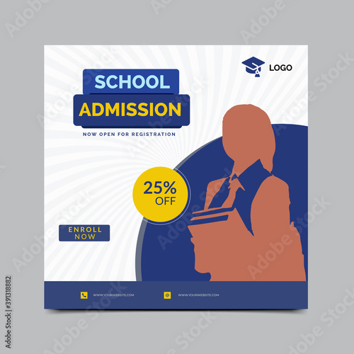 back to school banner template for social media
