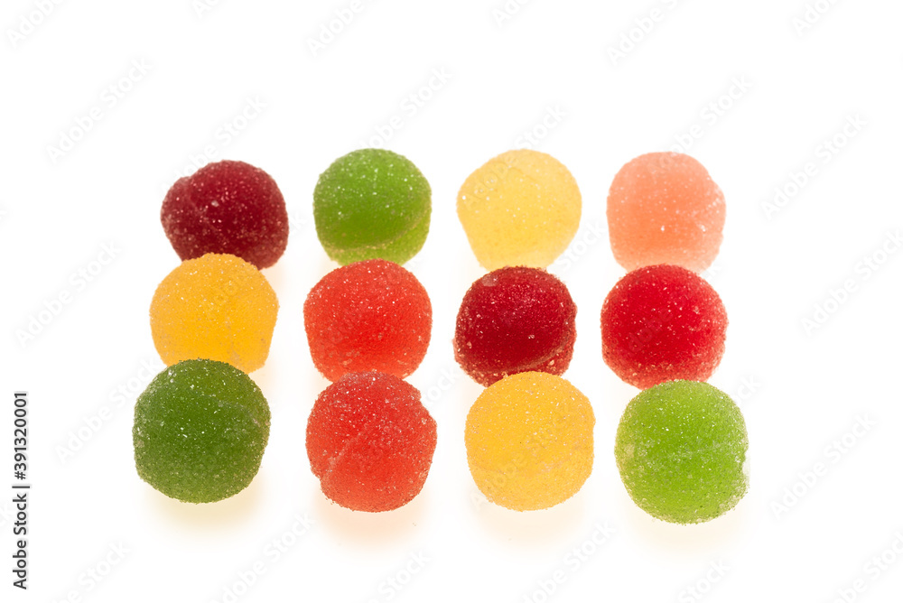 Colorful marmalade isolated on white background. Colorful marmalade isolated on white background.