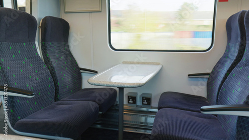 empty train car during covid-19 lockdown in england uk