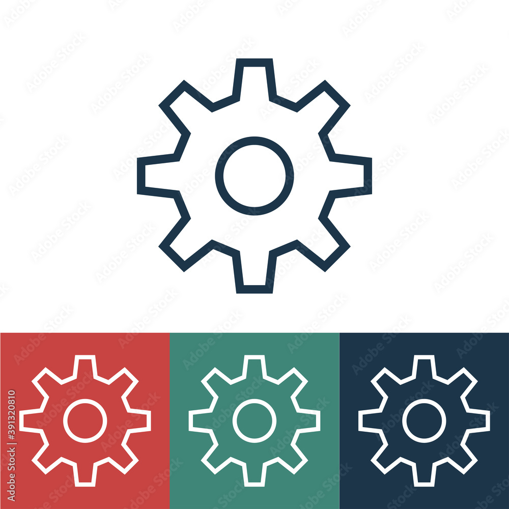 Linear vector icon with gear