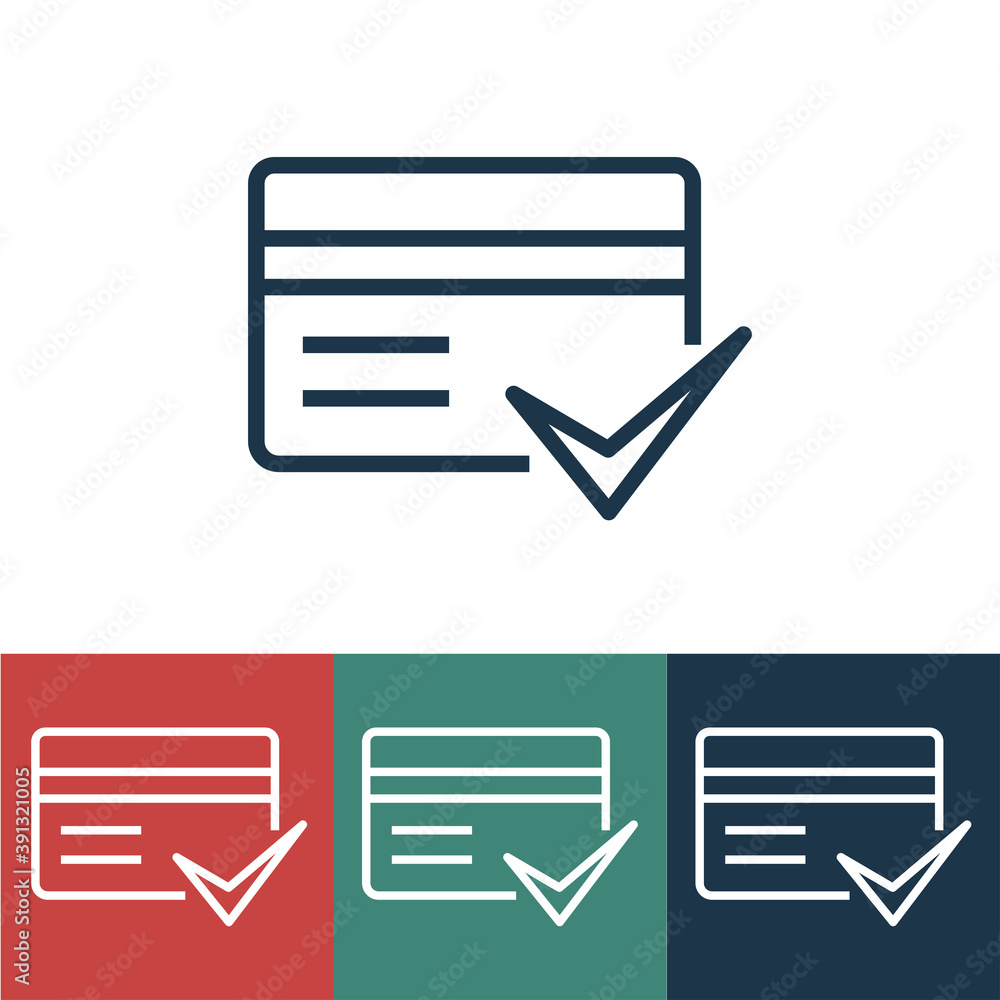 Linear vector icon with working credit card Linear vector icon with working credit card