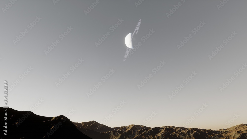 alien planet in space, science fiction landscape, 3d render alien planet in space, science fiction landscape, 3d render