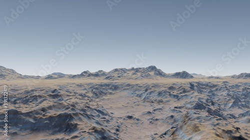 alien planet in space, science fiction landscape, 3d render