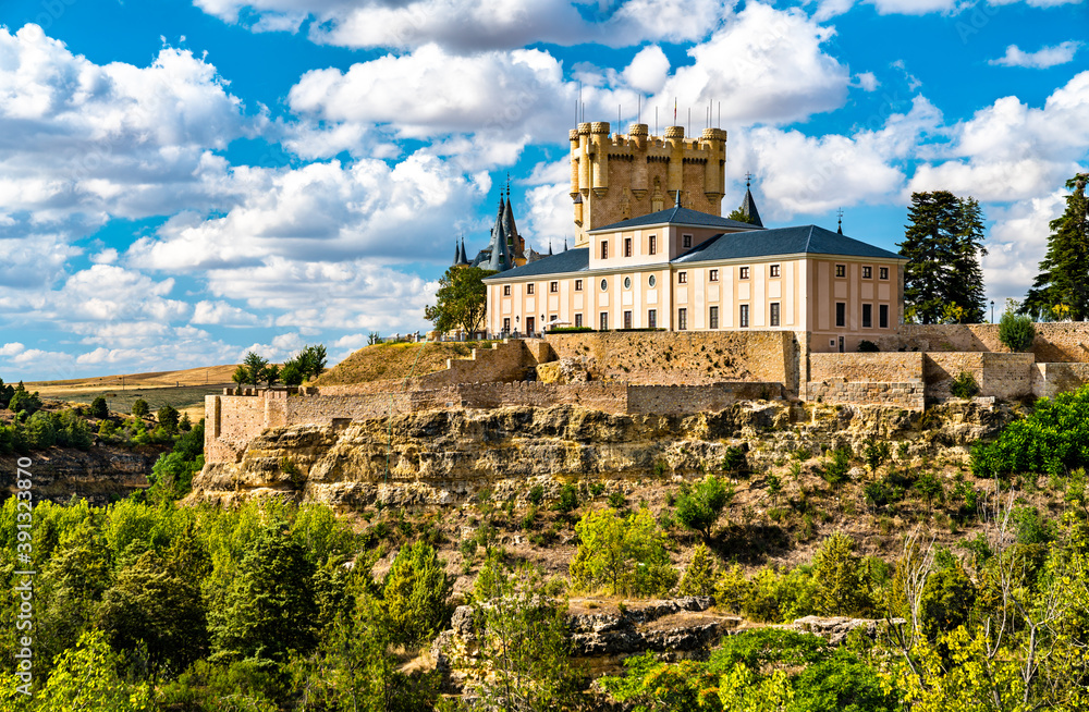 The Alcazar of Segovia, a medieval castle in Castile and Leon, Spain