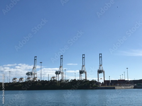 Port of Miami Cargo Terminal Cranes View. Photo image © LogoStockimages