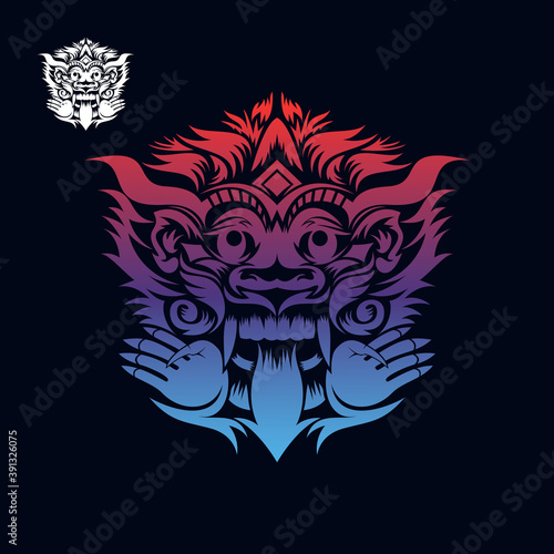 This is a barong bali character design vector template