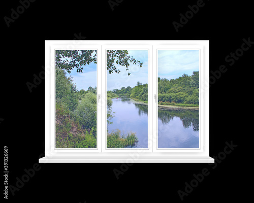panoramic window with view to the river