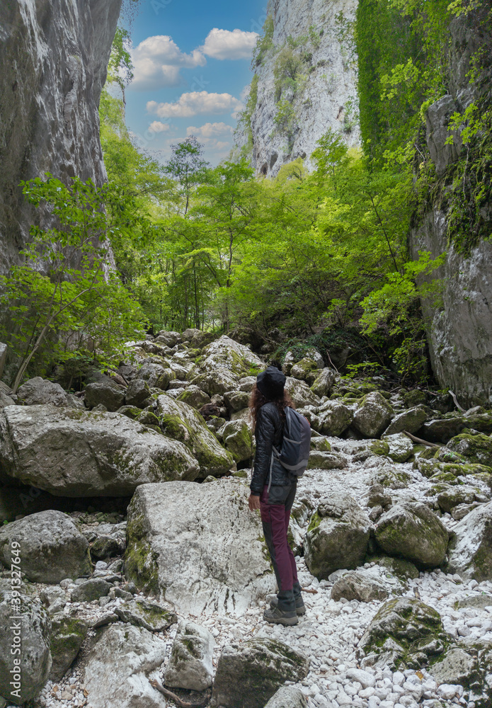Gole di Celano (Italy) - A naturalistic wild attraction for hikers in the Natural Park Sirente-Velino, Abruzzo region, municipal of Aielli and Celano Gole di Celano (Italy) - A naturalistic wild attraction for hikers in the Natural Park Sirente-Velino, Abruzzo region, municipal of Aielli and Celano