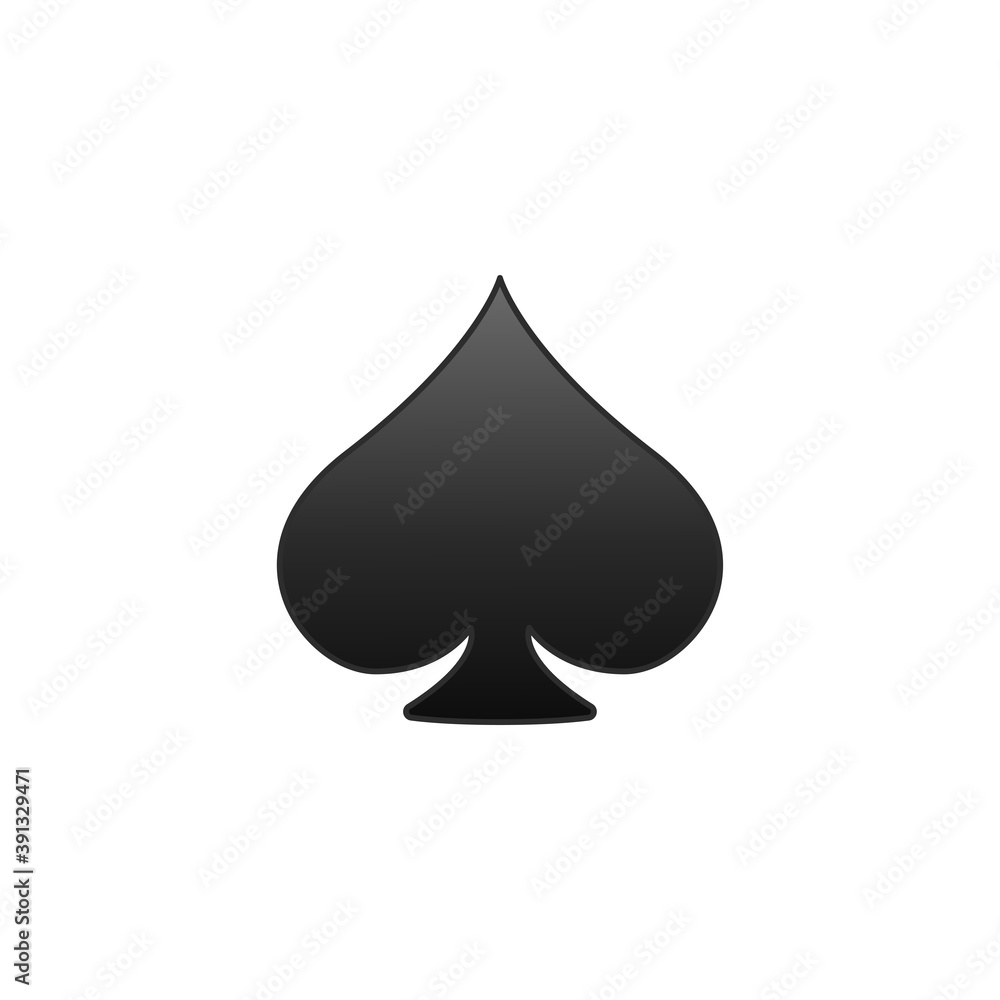 Spade emoji icon isolated on white background. Card symbol modern, simple, vector, icon for website design, mobile app, ui. Vector Illustration Spade emoji icon isolated on white background. Card symbol modern, simple, vector, icon for website design, mobile app, ui. Vector Illustration