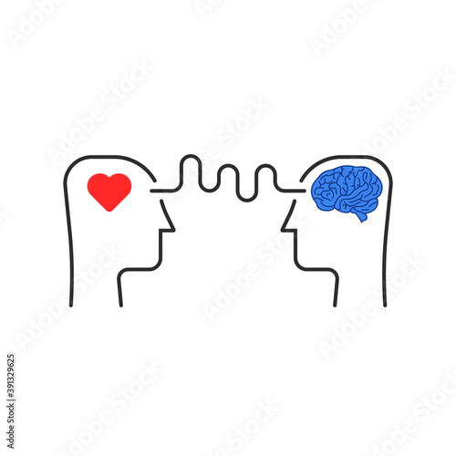 connection of mind and heart with heads