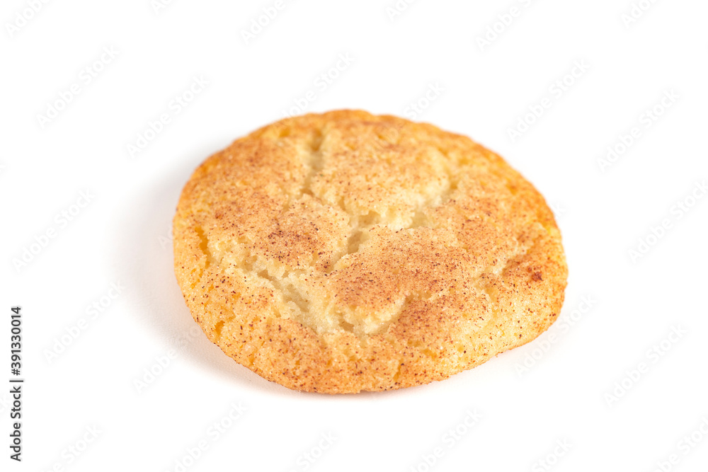 Classic Snickerdoodle Cookies on a White Background