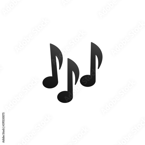 Music notes emoji icon isolated on white background. Note symbol modern, simple, vector, icon for website design, mobile app, ui. Vector Illustration
