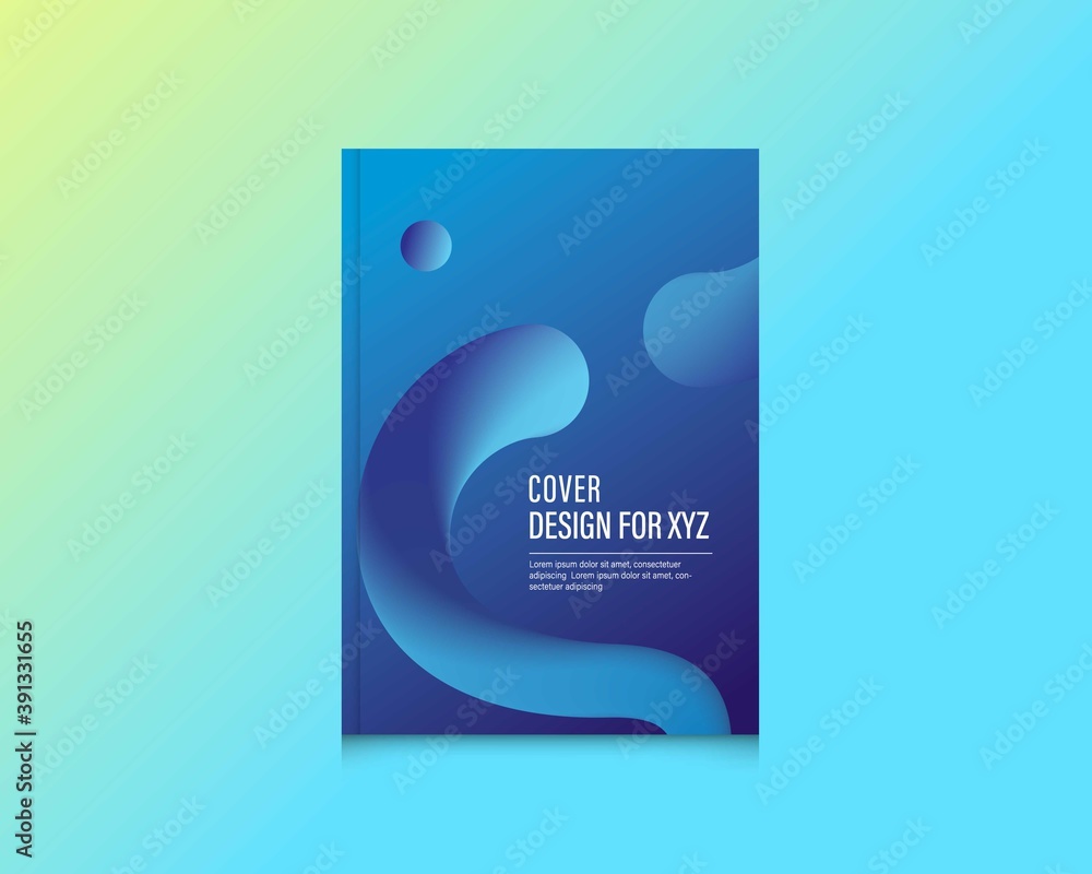 Fototapeta premium Abstract blue fluid gradient Book/magazine cover design