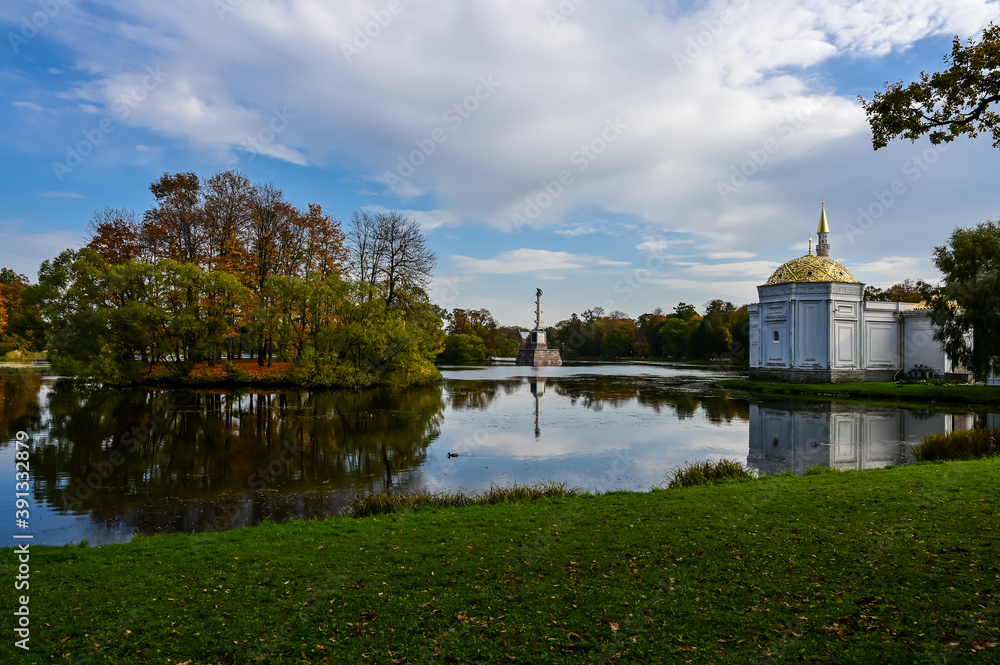 Catherine's Palace turkish bath. the warm autumn day. A nice place. History Catherine's Palace turkish bath. the warm autumn day. A nice place. History