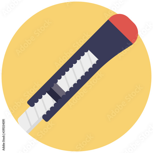 
Flat vector colored utility knife icon 

