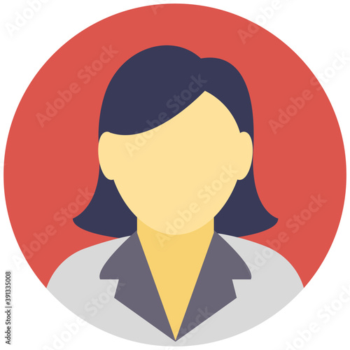 
A schoolgirl avatar flat icon 
