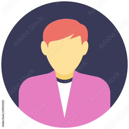 
A schoolgirl avatar flat icon 
