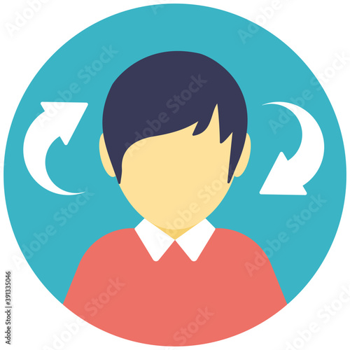 
A schoolgirl avatar flat icon 
