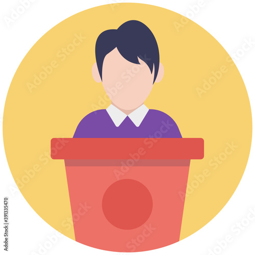 
A schoolgirl avatar flat icon 

