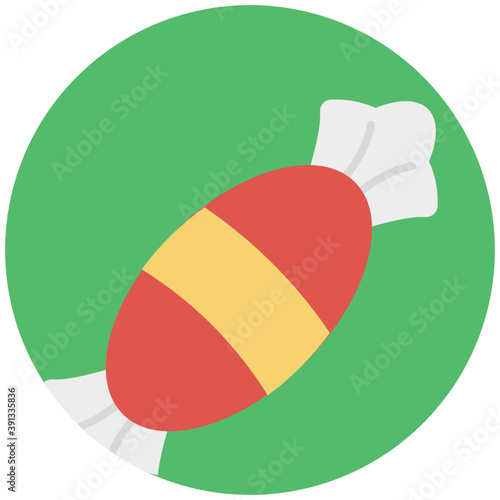 
A wrapped toffee flat vector icon
