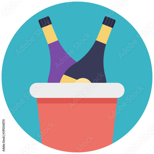 
Liquor brands or alcoholic bottles flat design icon
