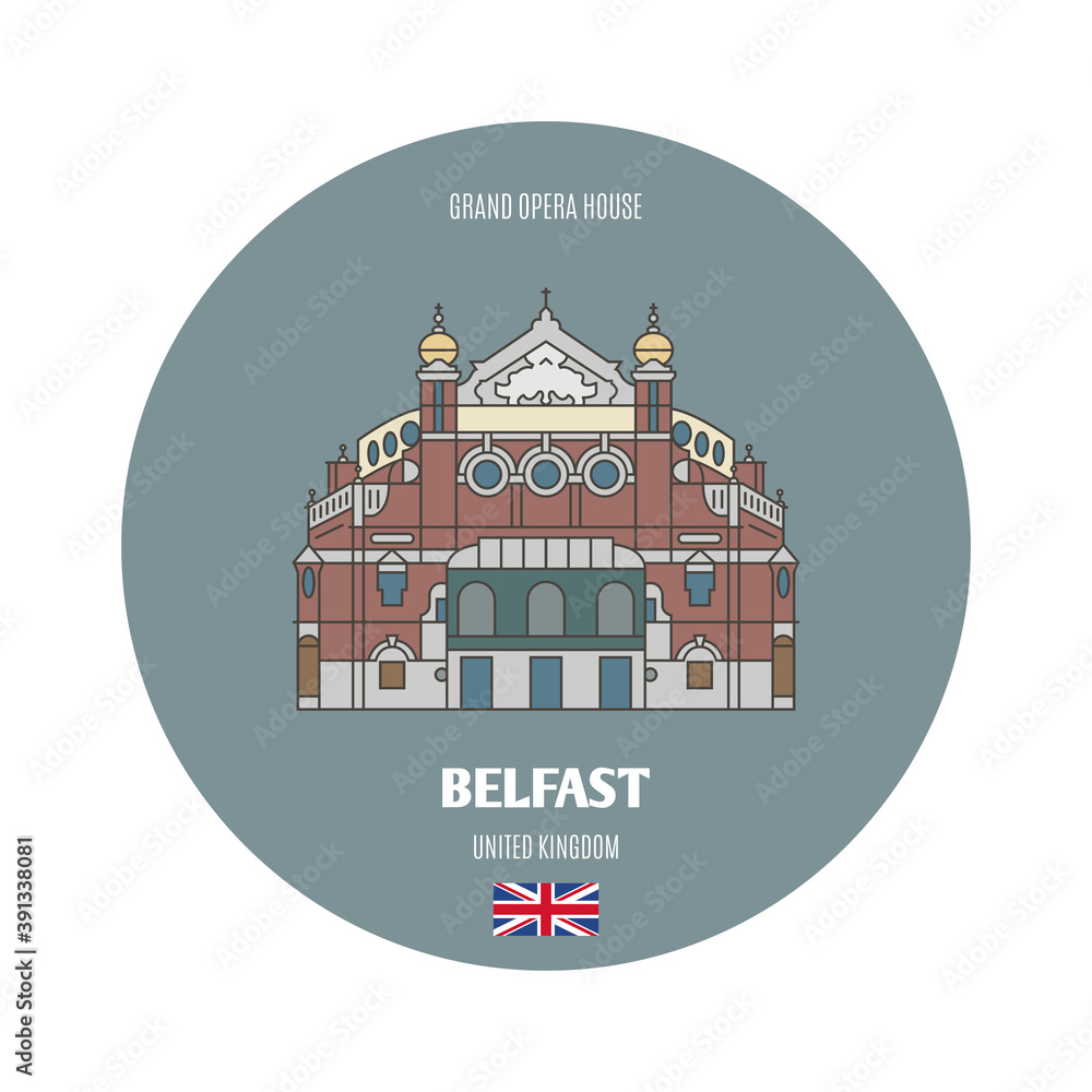 Grand Opera House in Belfast, UK. Architectural symbols of European cities