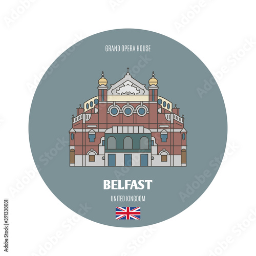 Grand Opera House in Belfast, UK. Architectural symbols of European cities