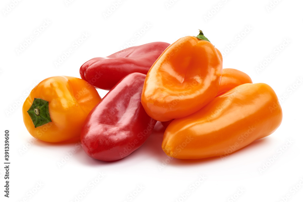 Sweet peppers, isolated on white background Sweet peppers, isolated on white background