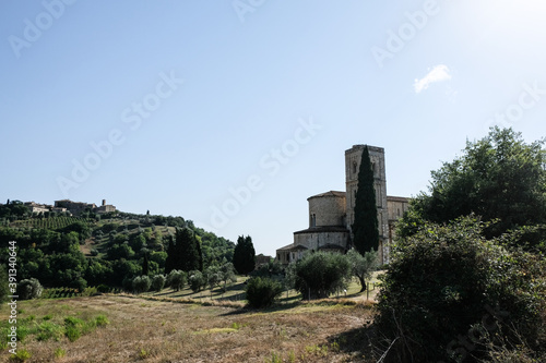 old medieval church in tuscany italy
