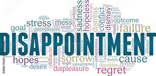 Disappointment vector illustration word cloud isolated on a white background.
