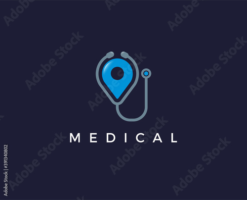 minimal hospital logo template - vector illustration