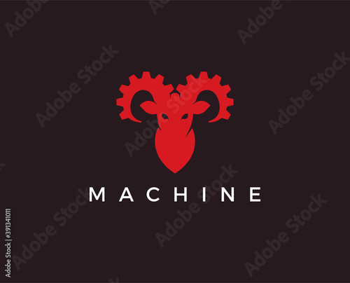 gear with bull horns technology vector concept