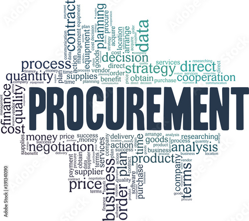 Procurement vector illustration word cloud isolated on a white background.