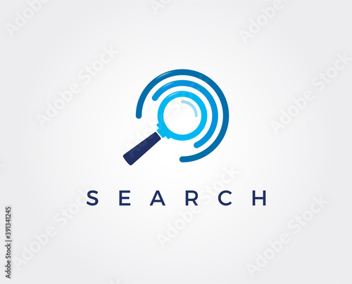 minimal search logo template - vector illustration