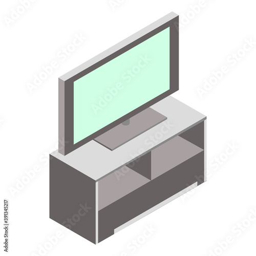Isometric Tv icon.Isometric tv vector illustration isolated on white background.