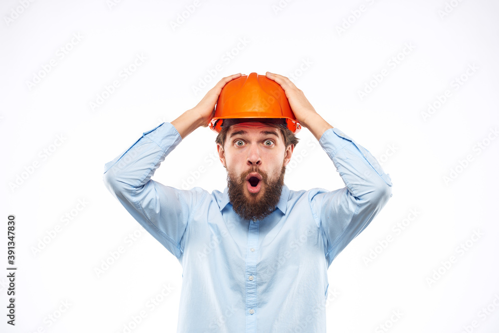 engineer in orange safety helmet in construction emotions professional lifestyle engineer in orange safety helmet in construction emotions professional lifestyle