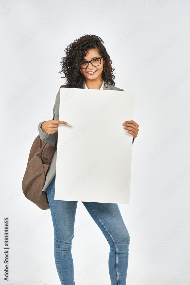 Brazilian college student with backpack ready to study Brazilian college student with backpack ready to study