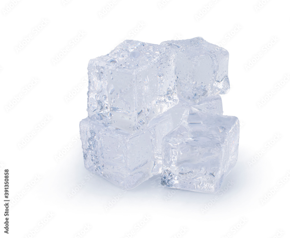  ice cubes, isolated on a white background