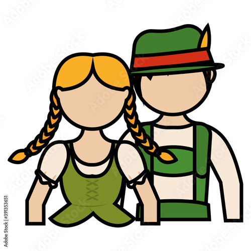 Isolated persons typical october fest germany icon- Vector
