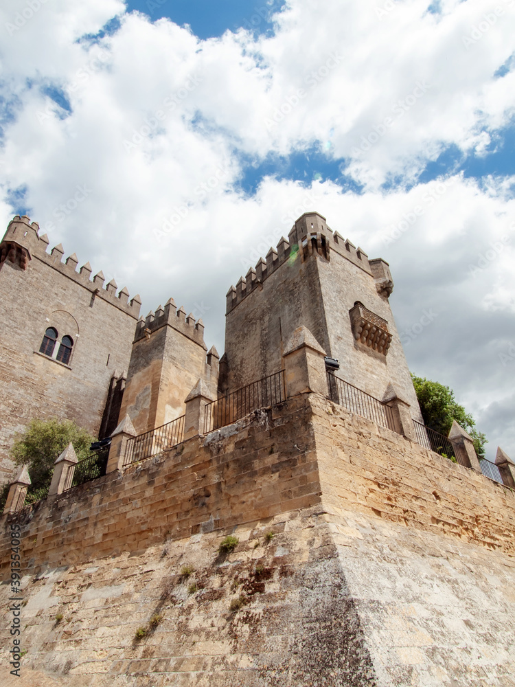 detail  of  castle of Almodovar del Rio, Cordoba, Andalusia. Spain
