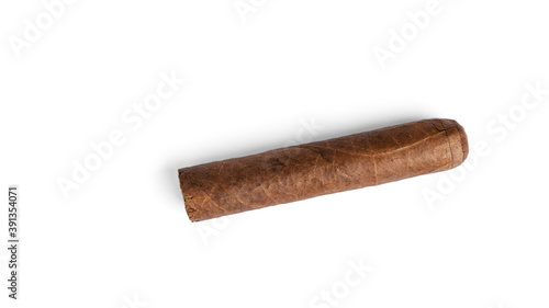 Cigar on white background. . High quality photo