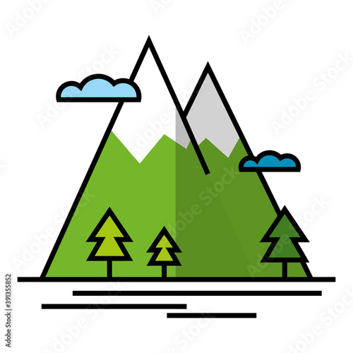 Isolated mountains october fest germany icon- Vector