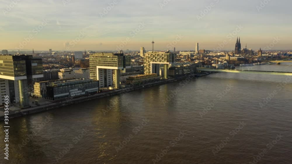Time lapse of rhine river during sunny day at Cologne, Germany Time lapse of rhine river during sunny day at Cologne, Germany