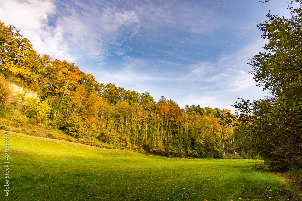 Fantastic autumn hike along the Aachtobel to the Hohenbodman observation tower Fantastic autumn hike along the Aachtobel to the Hohenbodman observation tower
