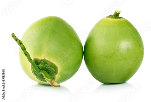 green coconut isolated on a white background
