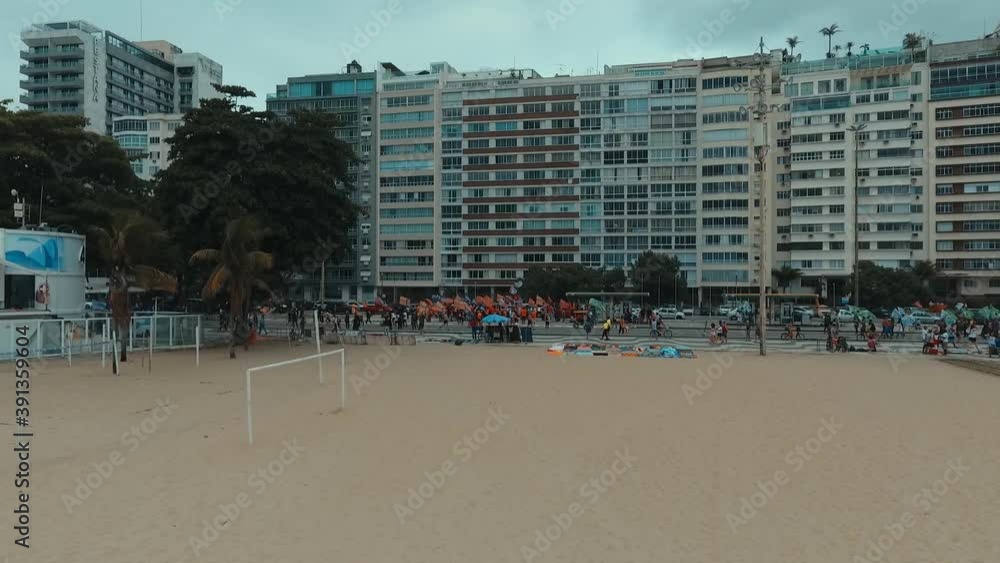 Drone Aerial View Street Copacabana Rio de Janeiro Brasil elections 2020 Day Cloudy 11/08/2020 Drone Aerial View Street Copacabana Rio de Janeiro Brasil elections 2020 Day Cloudy 11/08/2020