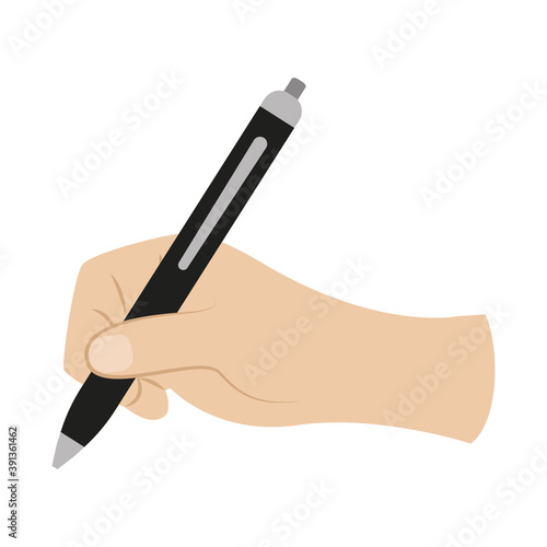 Isolated write with pen activity home with hands icon- Vector