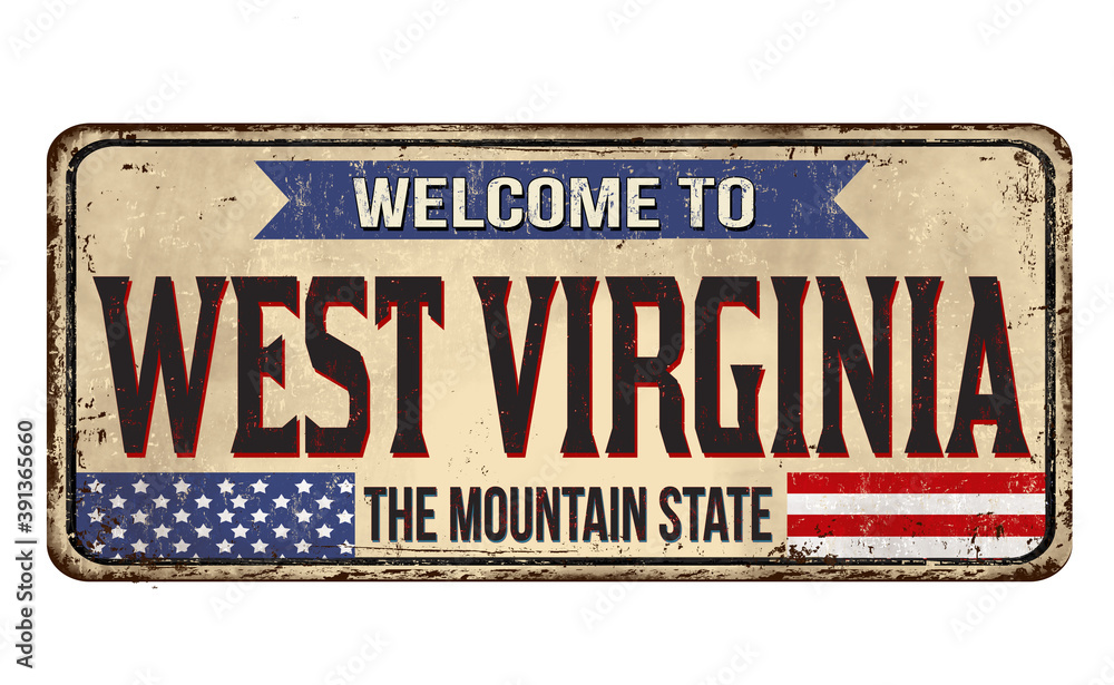 Fototapeta premium West Virginia vintage rusty metal sign