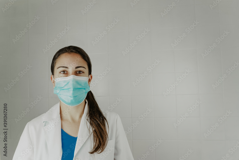 young woman doctor with hygienic mask for pandemic young woman doctor with hygienic mask for pandemic