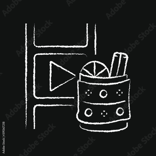 chalk icon, Hygge, a cup of hot mulled wine and movie, watching films